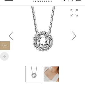 Paris jewellers Elegant Silver Necklace cubic zirconia size 18